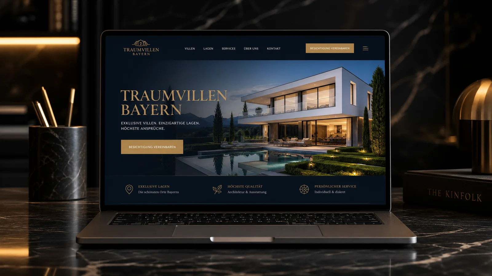 Website-Gestaltungsbeispiel Traumvillen und Immobilien