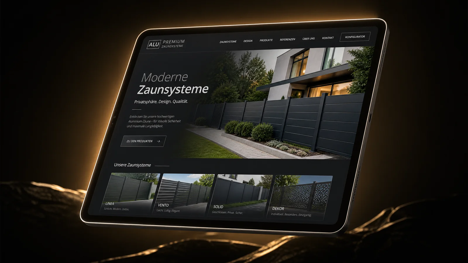 Website-Gestaltungsbeispiel Zaunsysteme